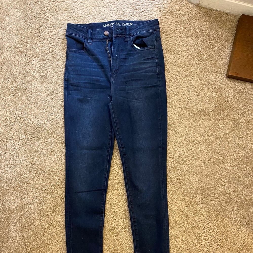 American Eagle high waisted skinny jeans.